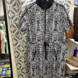 No Boundaries Black and White Snake Print Dress
